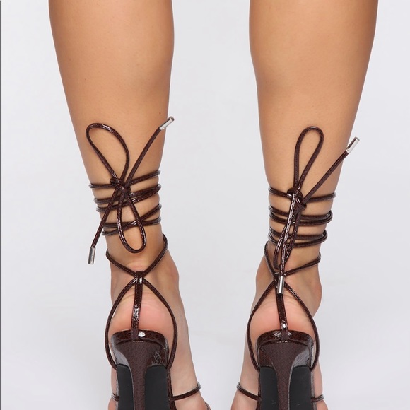 Brown/Snake heels - Picture 2 of 2